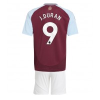 Maglia Calcio Aston Villa Jhon Duran #9 Prima Divisa Bambino 2024-25 Manica Corta (+ pantaloncini)